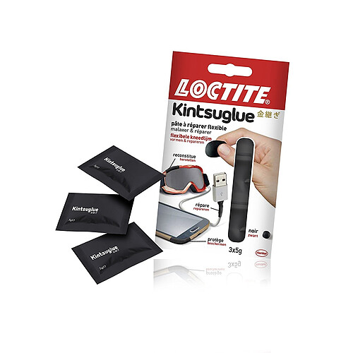 Loctite Kintsuglue - Pâte à réparer flexible - 3 x 5 g - Noir.