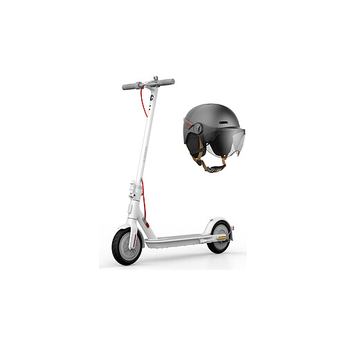 Xiaomi Mi Scoot 3 Lite Blanc + CASR Helmet LED Glow - Taille L - Anthracite
