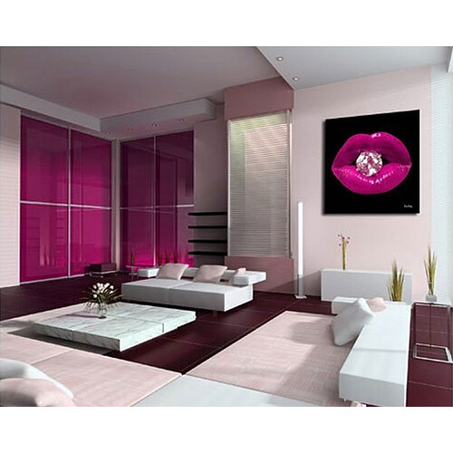 DECLIKTABLEAU Tableau pop bouche diams fushia 60x60cm