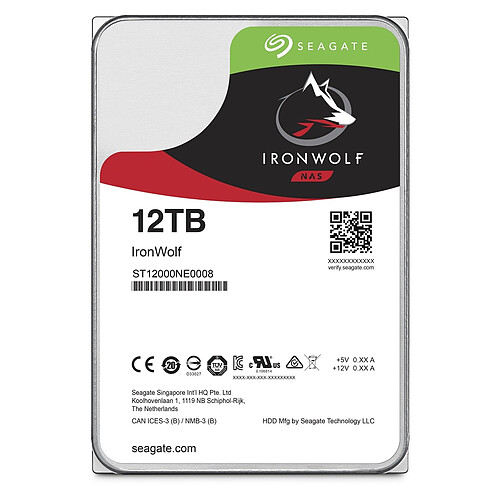 Seagate Technology IronWolf Pro - 12 To - 3,5'' SATA III 6 Go/s - Cache 256 Mo