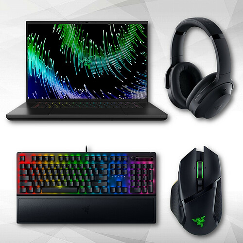 Blade 16 - RZ09-0483SFJ3-R3F1 - Noir + BlackWidow V3 Tenkeyless RZ03-03540500-R3F1 - Mécanique + Casque Razer Barracuda Pro + Basilisk v3 Pro