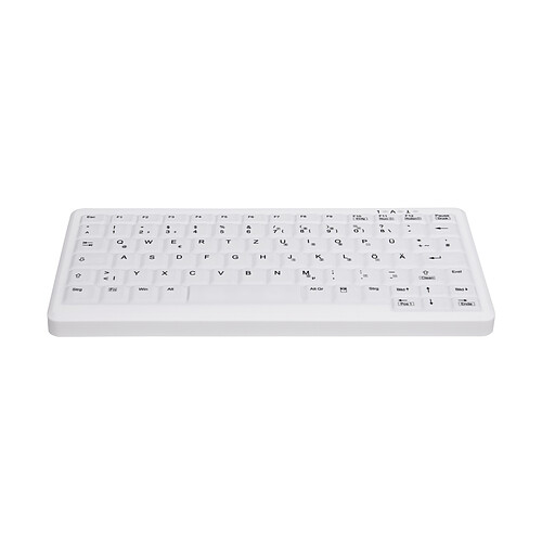 Cherry AK-C4110F-U1-W/FR Clavier filaire compact sans pavé numérique lavable USB blanc