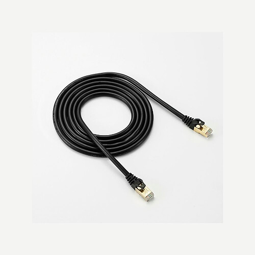 D2 Diffusion Câble RJ45 droit couleur noir - 2m S/STP Cat 7 avec snagless et connecteurs en or