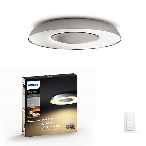 Philips Hue White Ambiance STILL Plafonnier 32W - Aluminium (télécommande incluse) - Bluetooth