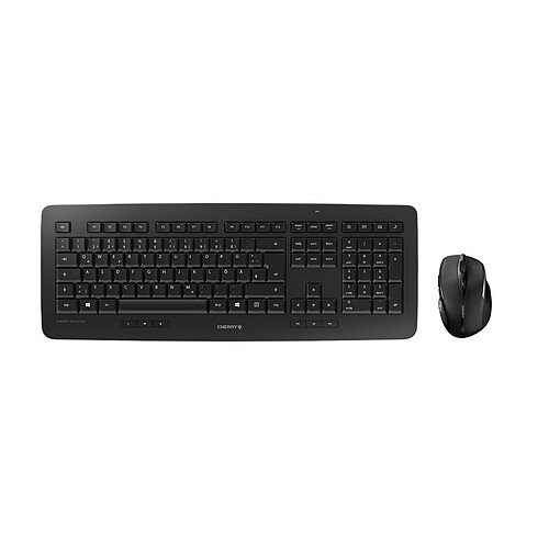 Cherry DW 5100 - Pack Clavier + Souris 6 boutons - Piles durée de vie 2 ans - Sans fil - Noir