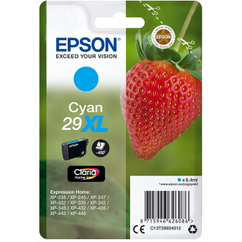 Epson Cartouche d'encre Fraise Claria Home 29 XL - Cyan