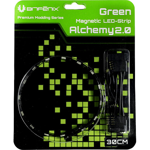 BitFenix Alchemy 2.0 Magnetic LED-Strip - 30cm - 15 LEDs - Vert