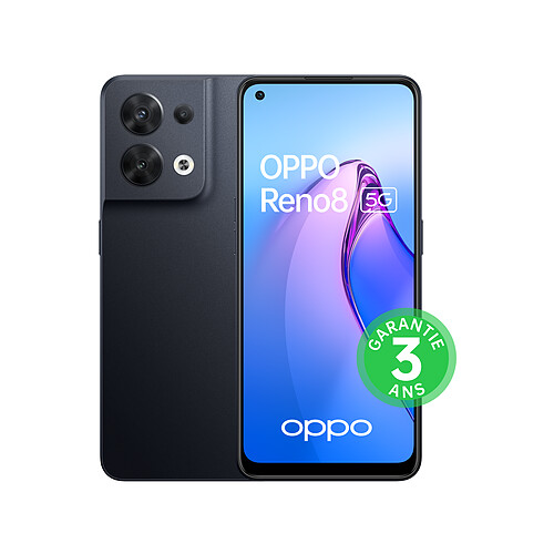 OPPO Reno8 - 5G - 8/256 Go - Noir Chatoyant