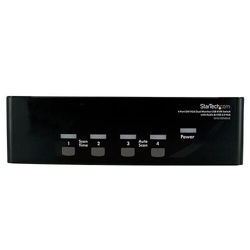 StarTech.com STARTECH Commutateur KVM DVI/VGA USB - pour 4 Ordinateurs avec Audio et 2 écrans DVI/VGA