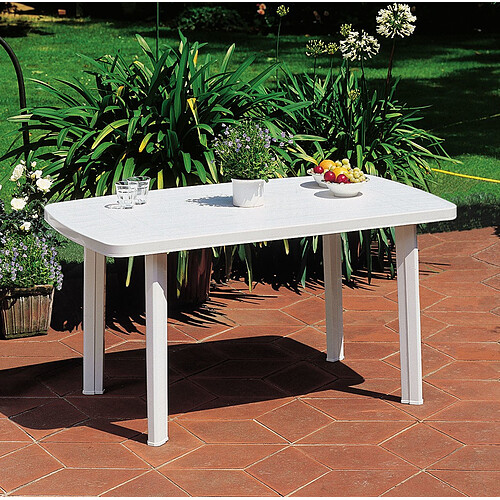 Carrefour FARO - Table de jardin rectangulaire - Blanc - 909908