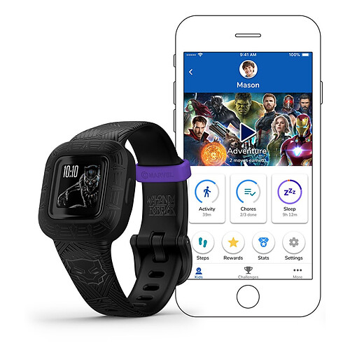 Garmin Bracelet d'activités vivofit jr.3 - Black Panther