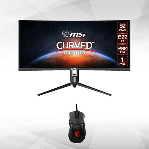 MSI 29.5" LED - Optix MAG301CR2 + Souris Gamer CLUTCH GM31 LIGHTWEIGHT