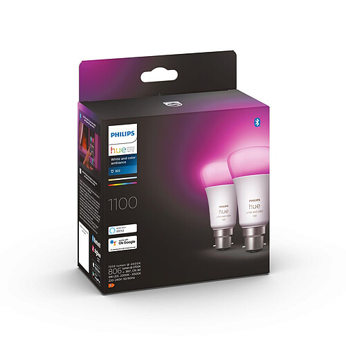 Philips Hue White & Color Ambiance 10.5W A60 B22 EU x2