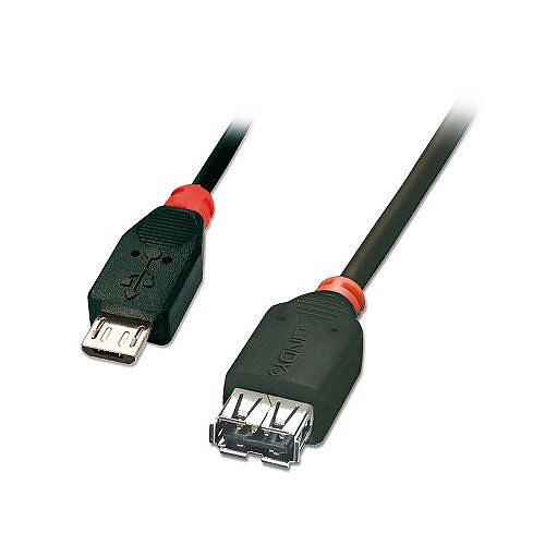 Lindy 31935 Rallonge USB 2.0 Micro-B/A OTG 0,5 m Noir