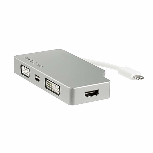 StarTech.com Adaptateur multiport USB-C - Gris sidéral - 4-en-1 USB-C vers VGA, DVI, HDMI, ou Mini DisplayPort