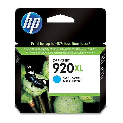 HP Cartouche d'encre Couleur 920 XL - CD972AE - Cyan