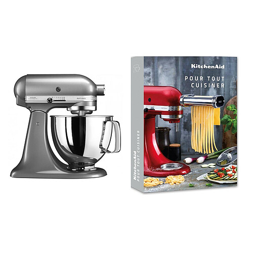 Kitchenaid Artisan robot pâtissier 4.8 litres - Argent + Livre de recette