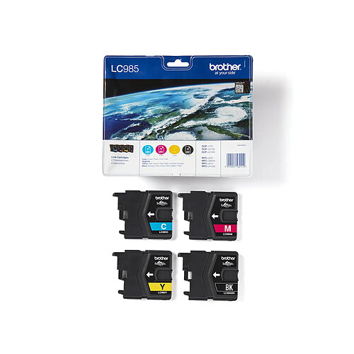 Brother Pack 4 cartouches LC-985BK/C/M/Y - 300 pages - LC985VALBP