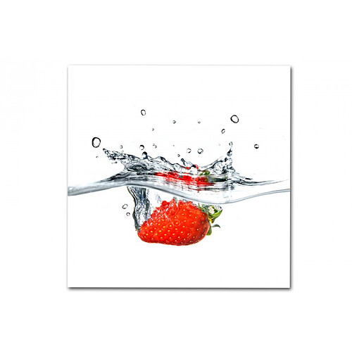 DECLIKTABLEAU Tableau Gourmand Fraise Dans L'Eau 50X50 cm