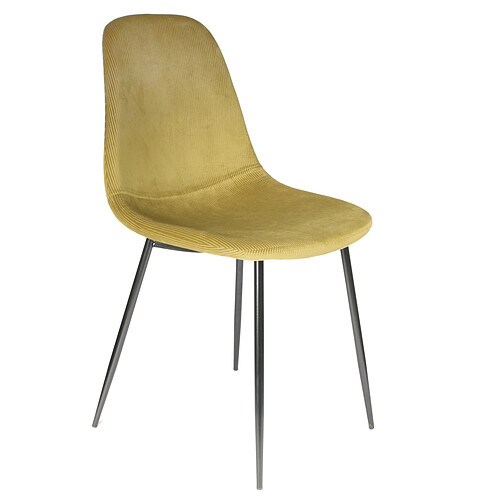 3S. x Home Chaise Velours Cotele Giulia Jaune Moutarde