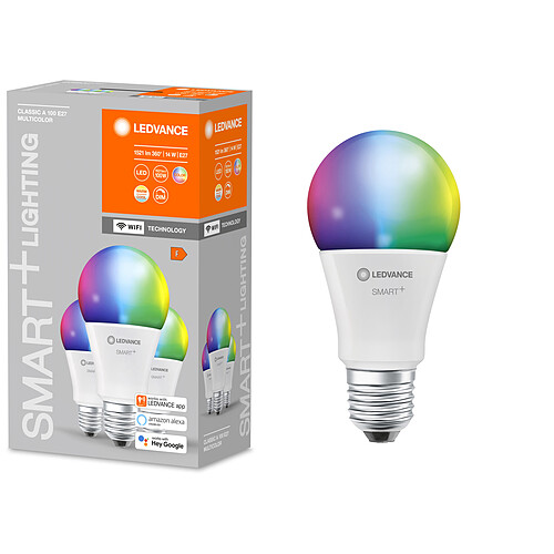 Ledvance Lot de 3 ampoules connectées Smart+ WIFI Standard dépolie 100W E27 - Couleur changeante