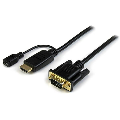 StarTech.com Câble adaptateur HDMI vers VGA de 3m - Convertisseur actif HDMI vers HD15 - M/M - 1920x1200 / 1080p