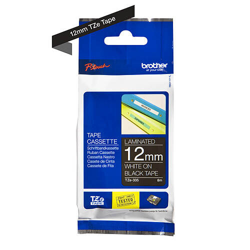 Brother TZe-335 Ruban blanc authentique - 12 mm x 8 m