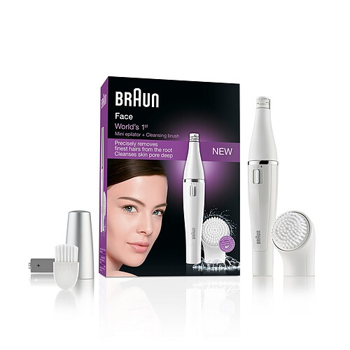 Braun Épilateur visage Face 810 + brosse nettoyante visage à micro-oscillations