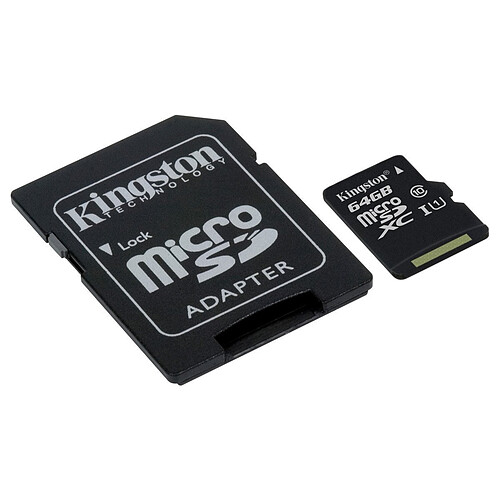 Kingston Carte Micro SDXC 64Go - avec adaptateur SD