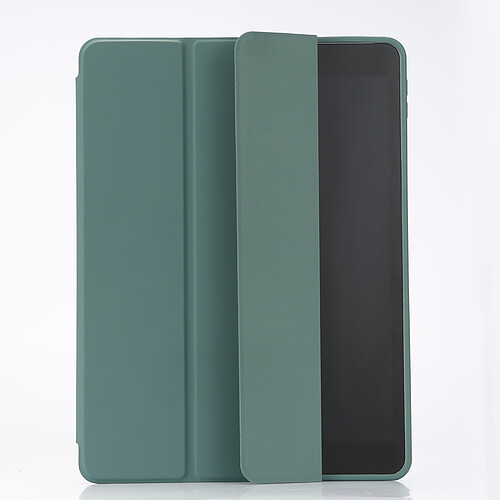 WE Étui Folio Compatible iPad 9e Génération 2021/iPad 8e Génération 2020/iPad 7e Génération 2019, Etui de Protection à Rabat avec Support, Dos Transparent, Support pour Stylet iPad 10.2 Pouces, Vert Sapin