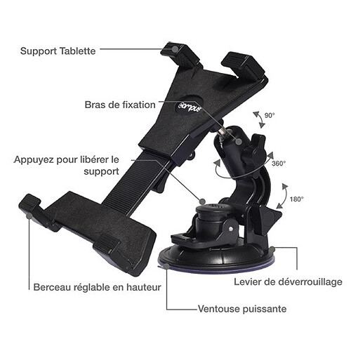 CAMPUS Support pare-brise pour tablettes jusqu'à 10,1