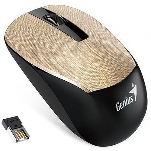 SOURIS GENIUS NX-7015 OR METAL EFFET BROSSE 1600DPI SANS FIL2.4 GHZ OPT USB PC/MAC