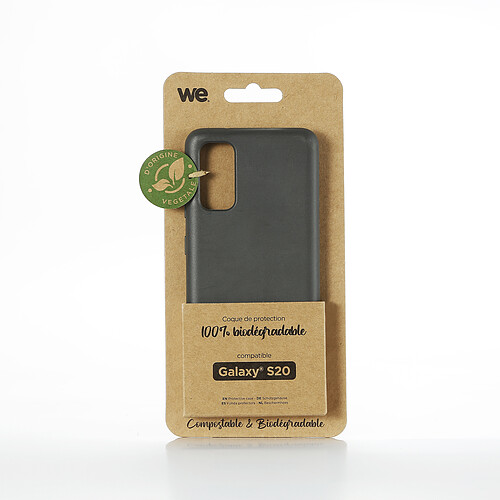 WE Coque Bio SAMSUNG GALAXY S20 - Eco-Friendly Biodégradable et Compostable - Housse Etui Antichoc, Compatible avec L'induction, Ultra Protection Bumper, Anti Rayure - Noir