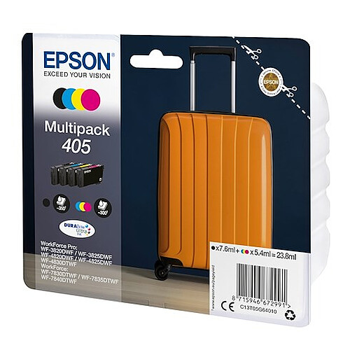 Epson 405 Pack 4 cartouches noire + couleurs pour imprimante jet d'encre