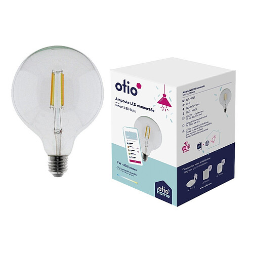 Otio Ampoule connectée WIFI Filament LED Design G125 E27 7W