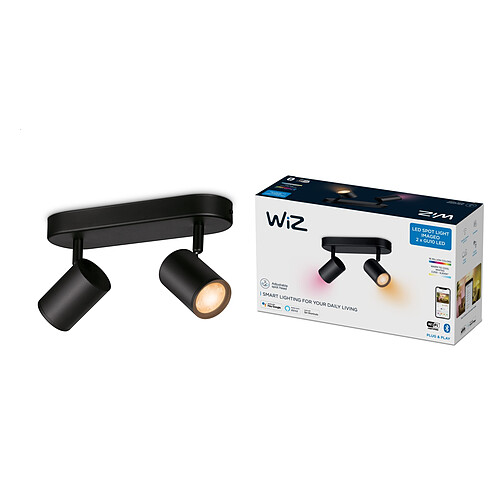 WiZ Luminaire Connecté B 22-65K 2x5W - RGB Noir