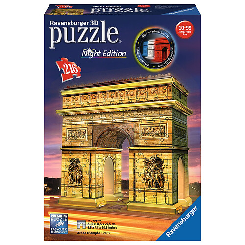 Ravensburger Night Edition - Puzzle 3D Arc de Triomphe - 12522