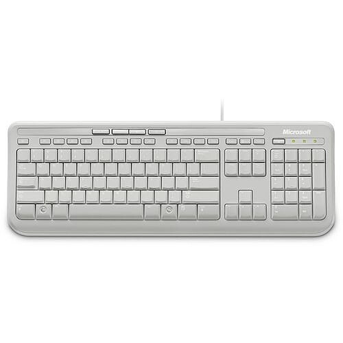 Microsoft Clavier multimedia - Wired Keyboard 600 White