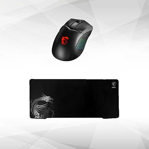 MSI Souris Gamer CLUTCH GM51 LIGHTWEIGHT WIRELESS RGB + AGILITY GD70 - XL