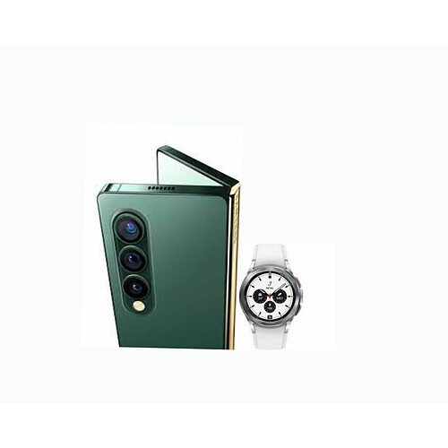 Samsung Galaxy Z Fold 3 - 5G - 256 Go - Vert + Galaxy Watch4 Classic - 46 mm - Bluetooth - Argent