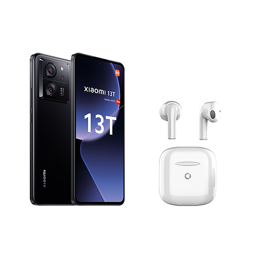 Xiaomi 13T - 5G - 8/256 Go - Noir + Echo Pods Air Blanc