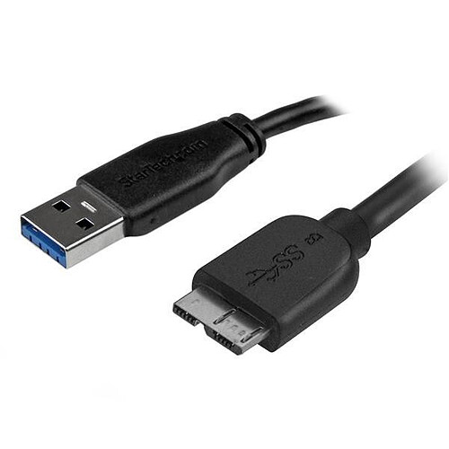 StarTech.com Câble Micro USB 3.0 slim de 3m - Cordon USB A vers Micro B - M/M - Noir