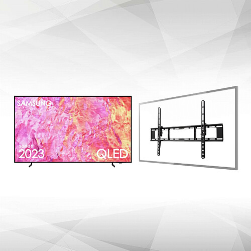 Samsung TV QLED 4k 55" 138cm - QE55Q60CAUXXH - 2023 + Support TV mural 37-70"