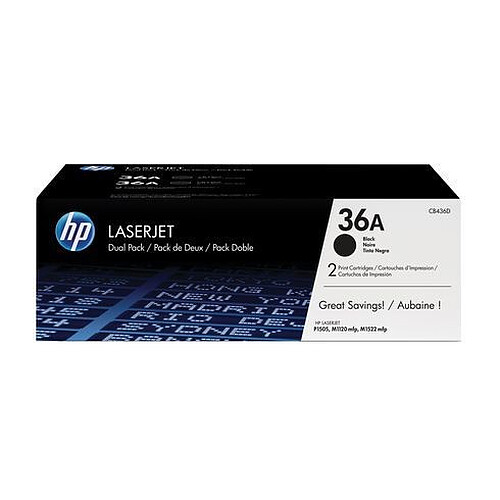 Toner HP 36A - CB436AD Pack de 2