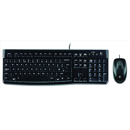 Logitech Clavier avec pavé numérique + souris - MK120 - Noir