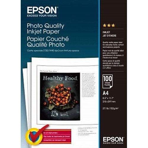 Epson Papier Couché Qualité Photo A4 102g - 100 Feuilles