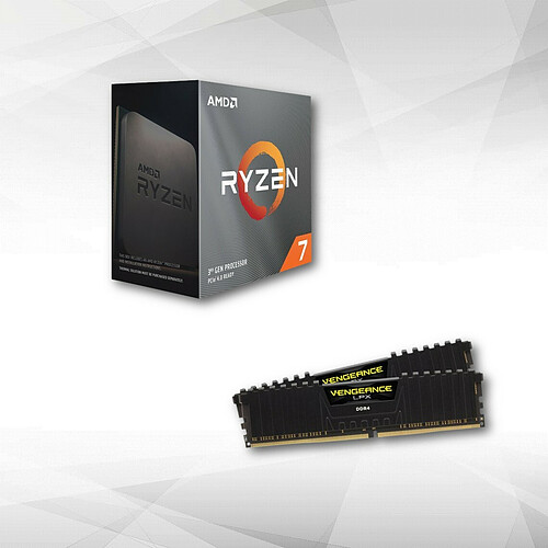 AMD Ryzen 7 5700X (3.4 GHz / 4.6 GHz) + Vengeance LPX Series Low Profile 32 Go (2x 16 Go) DDR4 3200 MHz CL16