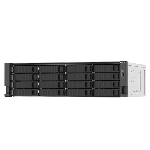 QNAP TS-1673AU-RP-16G 16-Bay 16-bay Rackmount NAS AMD Ryzen V1000 series V1500B 4C/8T 2.2GHz 16Go DDR4 RAM 2x2.5GbE LAN optional 10GbE & M.2 NVMe/SATA