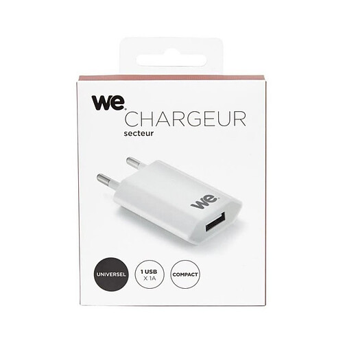 WE Chargeur secteur - 1 USB 1A - Blanc