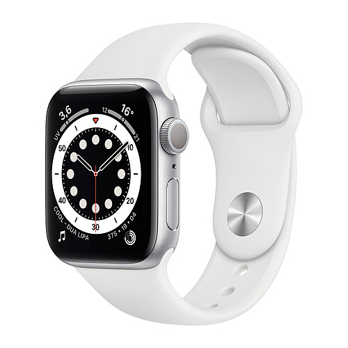 Apple Watch Series 6 - GPS - 40 - Alu Argent / Bracelet Sport Blanc - Regular · Reconditionné